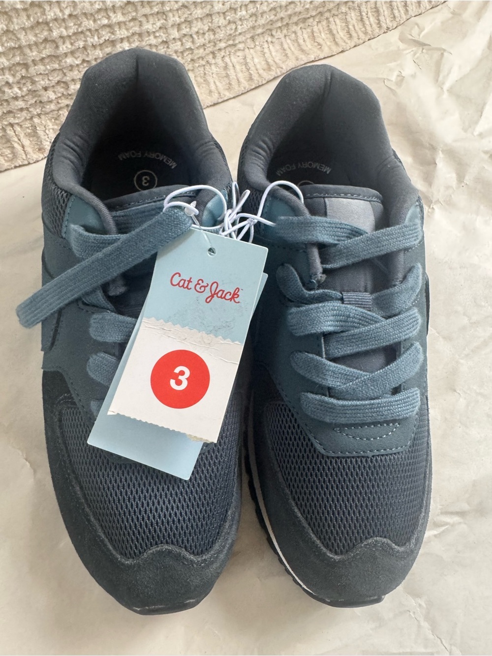 Cat & Jack Blue Kids' Casual Lace-Up Sneakers